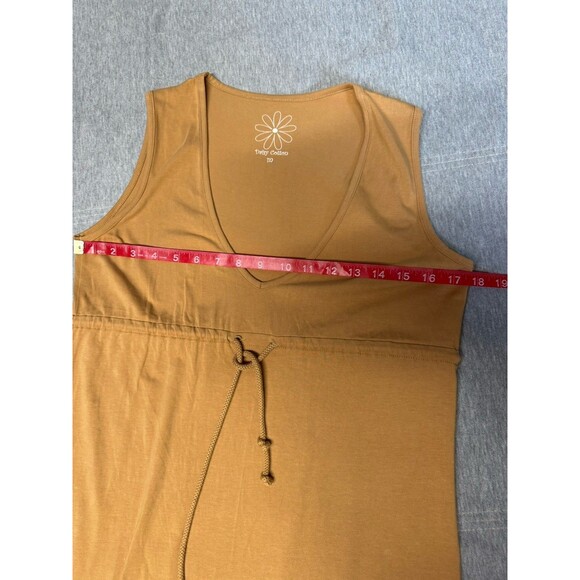 Daisy Cotton Dress Womens Midi Sleeveless Lagenlook Empire Waist Pact Style - Picture 7 of 8